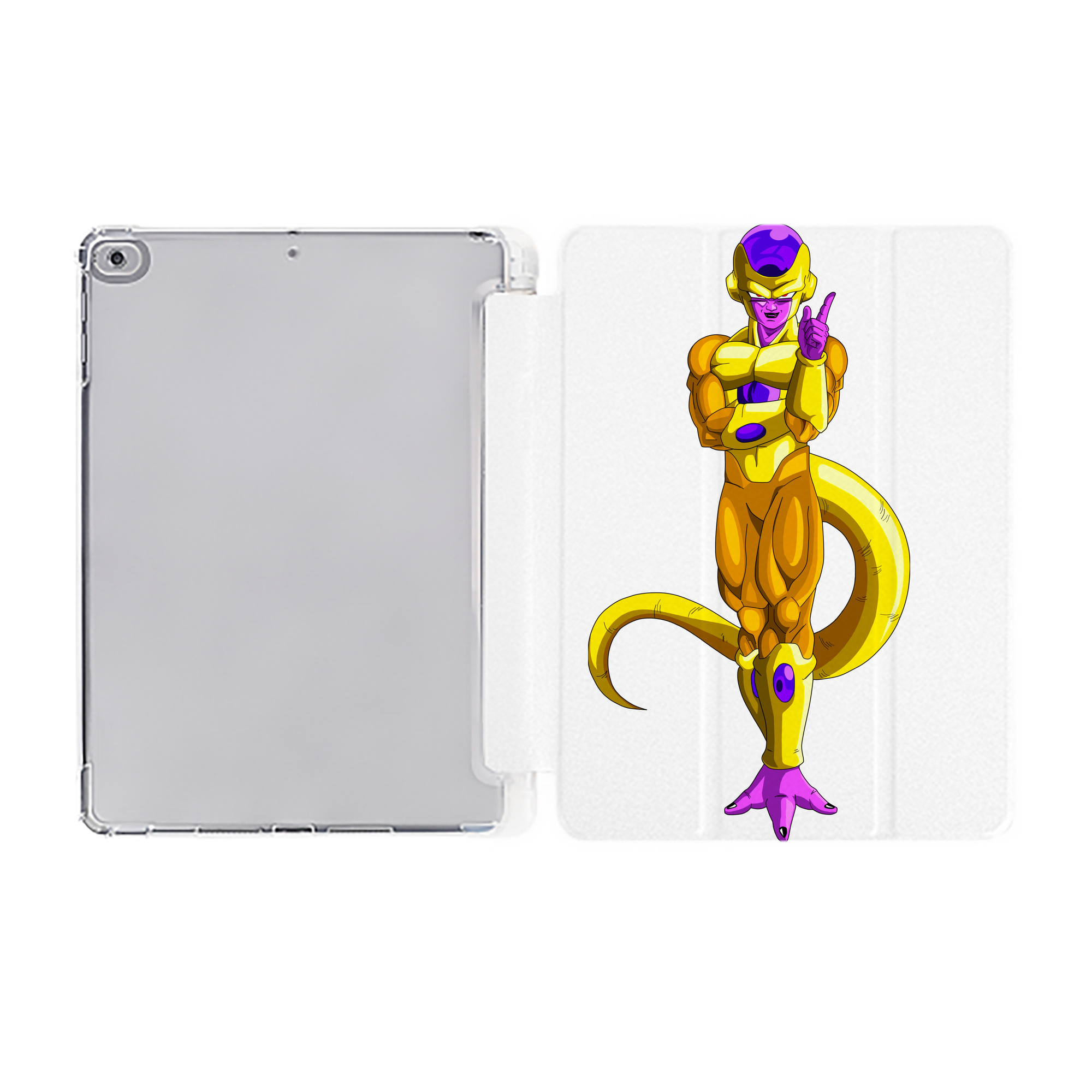 （画像用） ドラゴンボール フリーザ DRAGON BALL Frieza IPad ケース ペン収納付き 三つ折りスタンド PUレザー×シリコン 対応機種9.5/10.5/10.9インチ